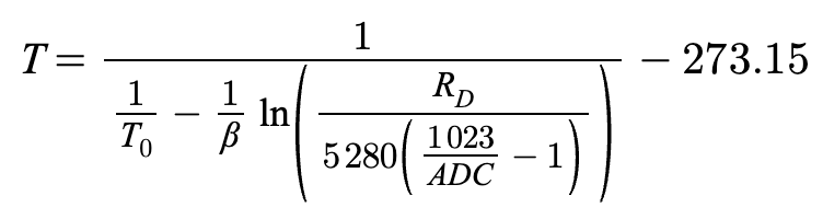 Equation for Thermistor Temperature